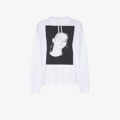 Shop Alyx Stella Lucia Print Cotton Hoodie In White