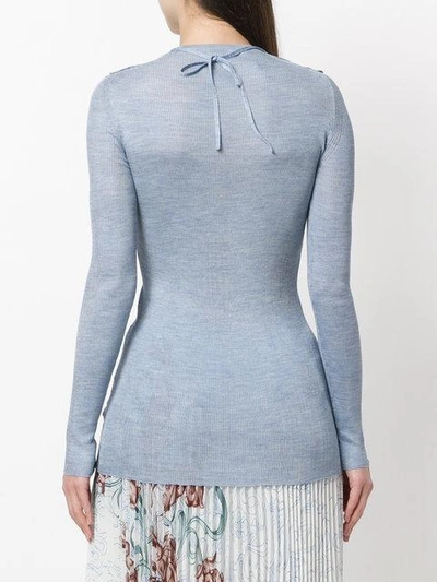 Shop Prada Ruffle-trimmed Sweater - Blue