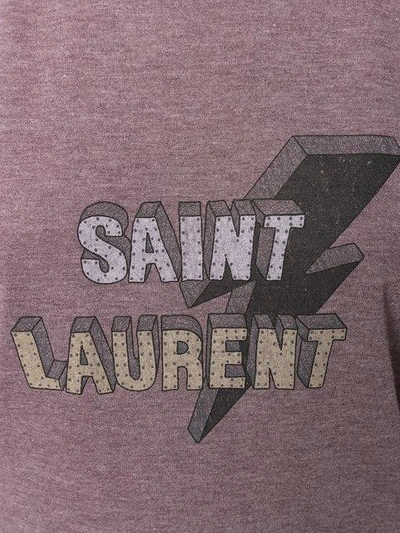 Shop Saint Laurent T-shirt Mit Logo-print In Pink