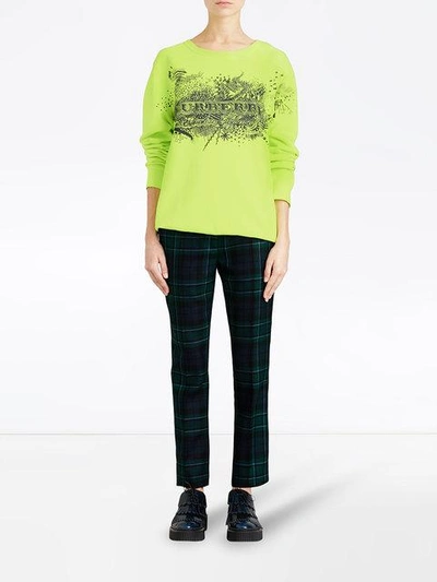 Shop Burberry Doodle Print Sweatshirt In Yellow