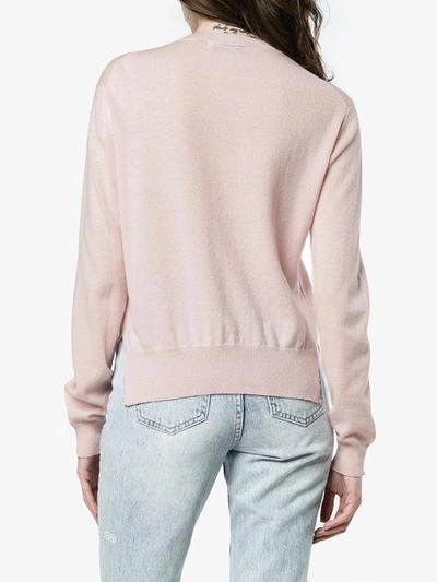 Shop Alexandra Golovanoff Francoise Knitted Step Hem Jumper - Pink In Pink & Purple