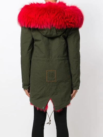 Shop Mr & Mrs Italy Trimmed Hood Midi Parka In Green