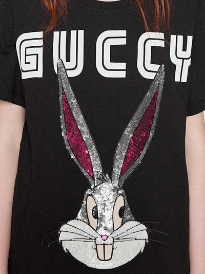 Shop Gucci Bugs Bunny Cotton T-shirt In Black