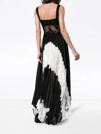 Shop Givenchy Lace Top Pleated Dress In Black