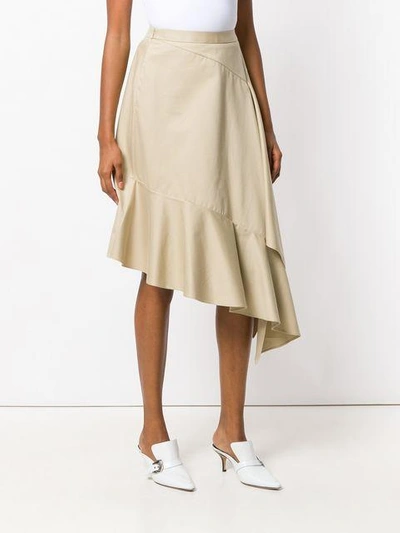 Shop Palmer Harding Palmer / Harding Asymmetric Midi Skirt - Neutrals