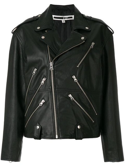 Shop Mcq By Alexander Mcqueen Classic Biker Jacket In Black