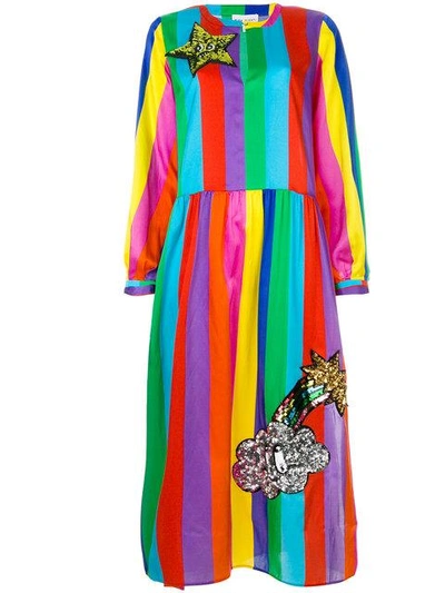 Shop Mira Mikati Striped Maxi Dress In Multicolour