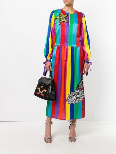Shop Mira Mikati Striped Maxi Dress In Multicolour
