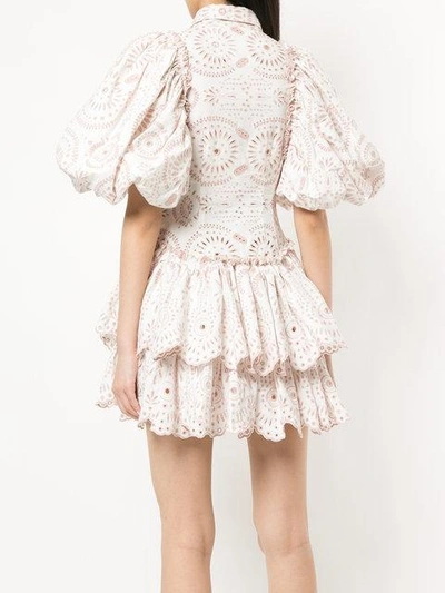 Shop Aje Embroidered Ruffled Dress
