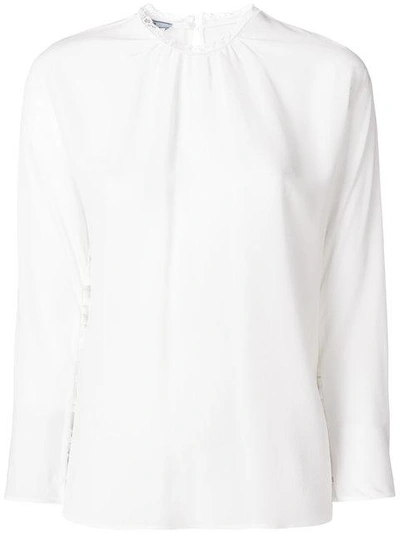 Shop Prada Crepe De Chine Top In White