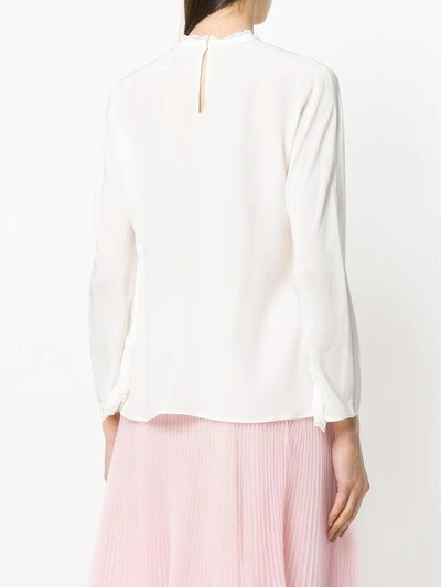 Shop Prada Crepe De Chine Top In White