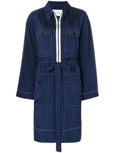 Shop Sonia Rykiel Pinstriped Coat In Blue
