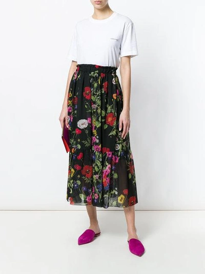 Shop Blugirl Poppy Print Midi Skirt