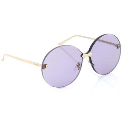 Shop Gucci Round Sunglasses In Purple