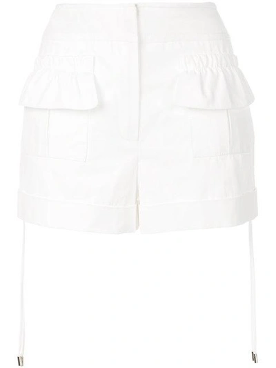 Shop Carven Gathered Short Shorts In White