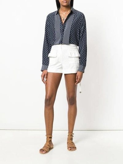 Shop Carven Gathered Short Shorts In White