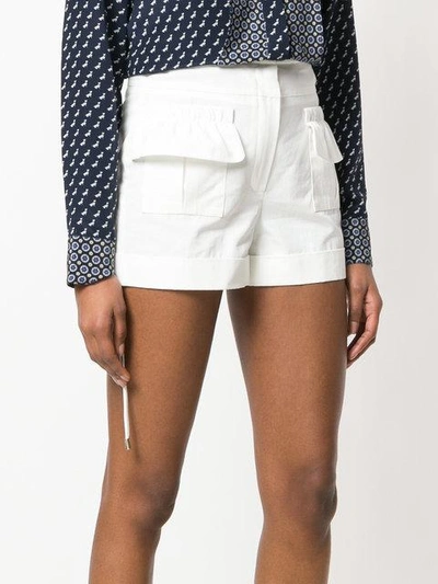 Shop Carven Gathered Short Shorts In White