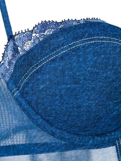 Shop La Perla Delicate Lace Bodysuit - Blue