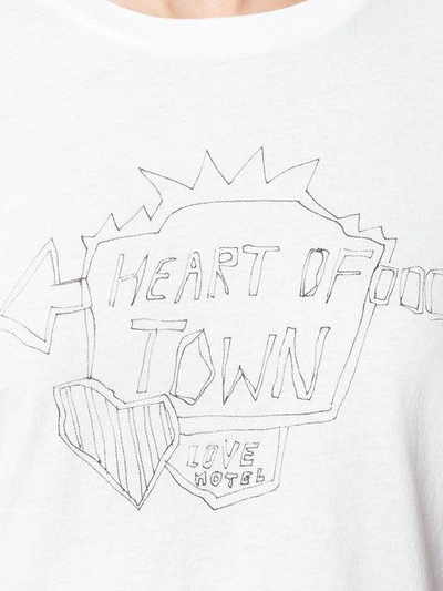 Shop Saint Laurent Slogan-print Crew-neck T-shirt In White