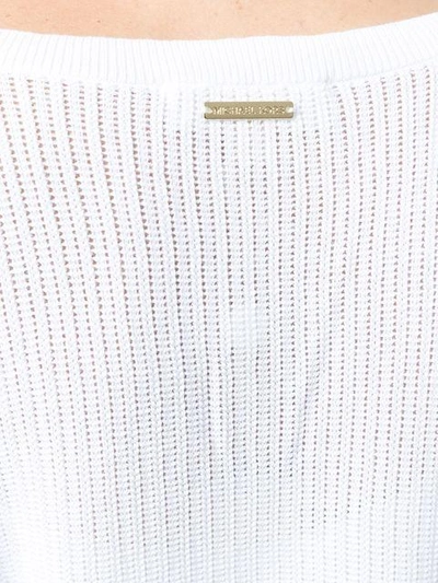 Shop Michael Kors Cold Shoulder Sweater In White