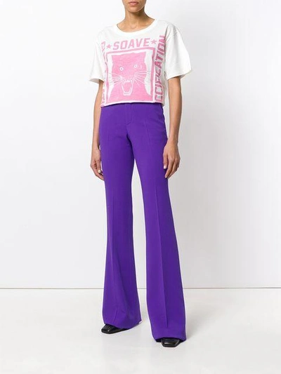 Shop Gucci High-waisted Trousers In Purple