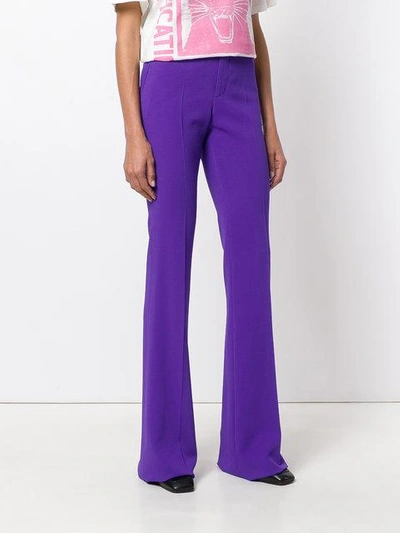 Shop Gucci High-waisted Trousers In Purple