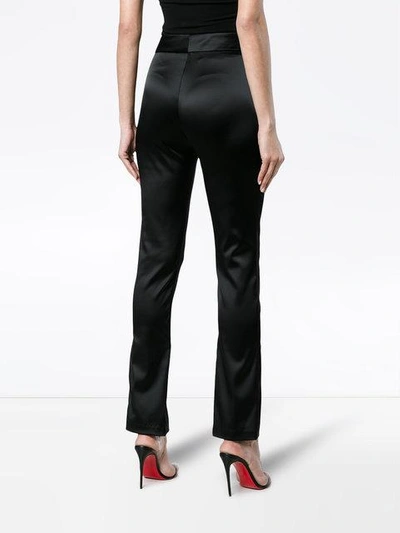 Shop Beaufille Lenea Satin Slim Leg Trousers - Black