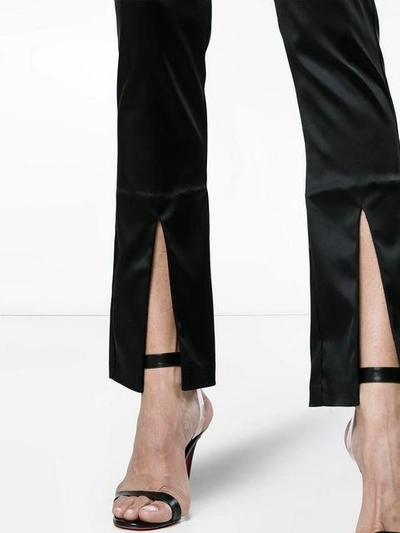 Shop Beaufille Lenea Satin Slim Leg Trousers - Black