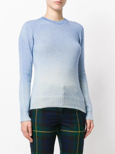 Shop Agnona Long Sleeved Knit Top In Blue