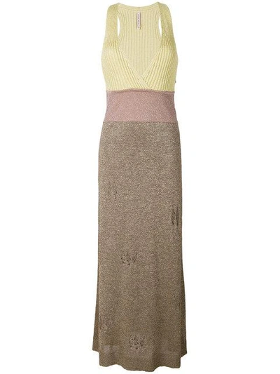 Shop Antonio Marras Kleid Mit V-ausschnitt In Tortora/rosa/gi