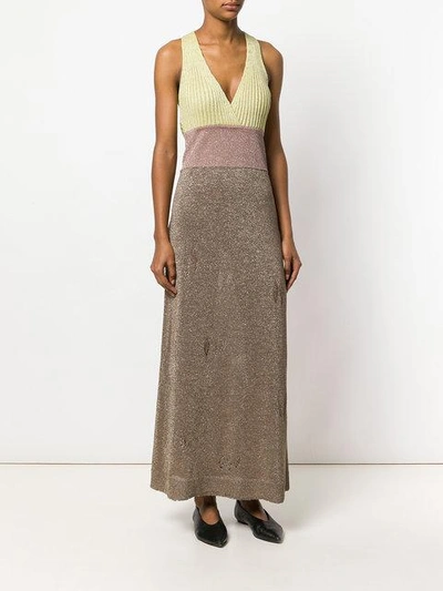 Shop Antonio Marras Kleid Mit V-ausschnitt In Tortora/rosa/gi