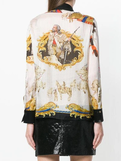 Shop Versace Native American Baroque Shirt - White