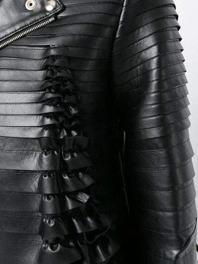 Shop Comme Des Garçons Noir Kei Ninomiya Ruffle Biker Jacket - Black