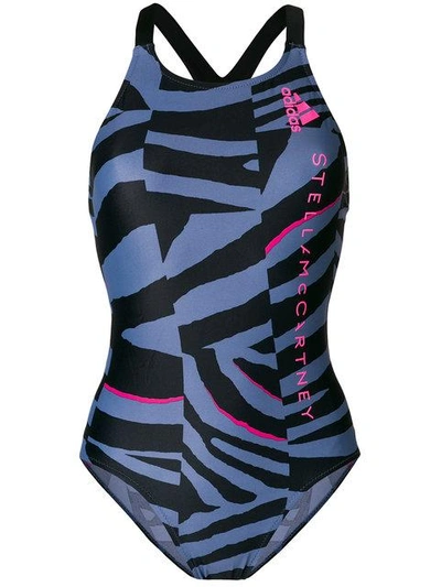 Adidas By Stella Mccartney Training Printed Swimsuit And Cap In Purple  Multi | ModeSens