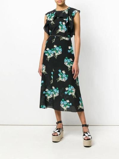 Shop Red Valentino Floral Flared Midi Dress