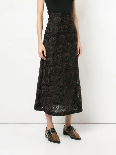 Shop Comme Des Garçons Vintage Lace Maxi Skirt - Black
