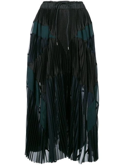 Shop Sacai Pleated Midi Skirt