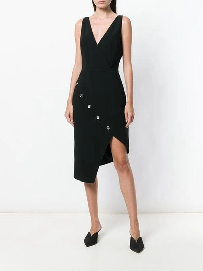 Shop Altuzarra Button Detailed Asymmetric Hem Dress - Black