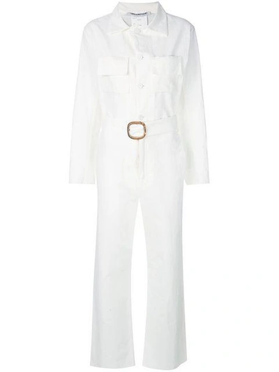 Shop Cherevichkiotvichki Belted Utility Jumpsuit - White