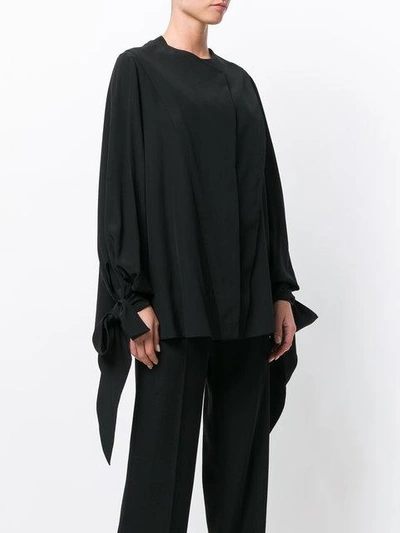 Shop Givenchy Flared Long-sleeve Blouse - Black