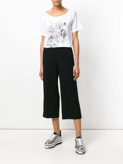 Shop Prada Embellished T-shirt In White