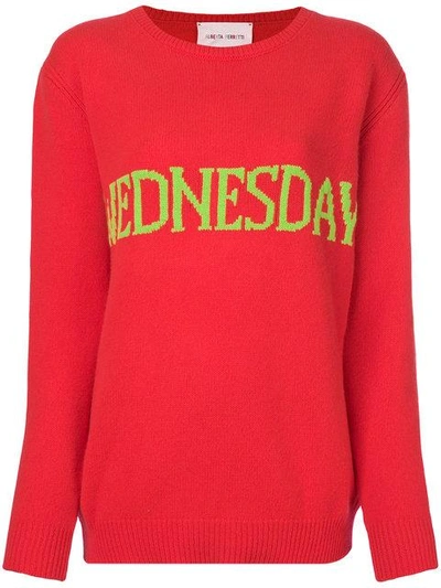 Shop Alberta Ferretti Wednesday Intarsia Jumper In Red