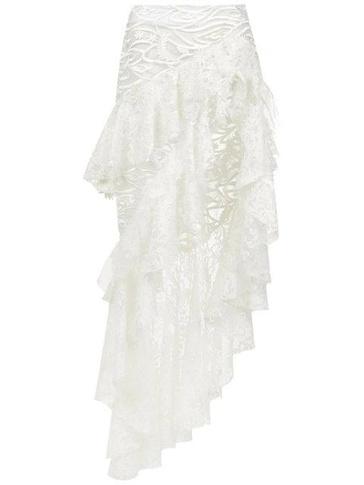 Shop Martha Medeiros Marilia Lace Mix Skirt In White