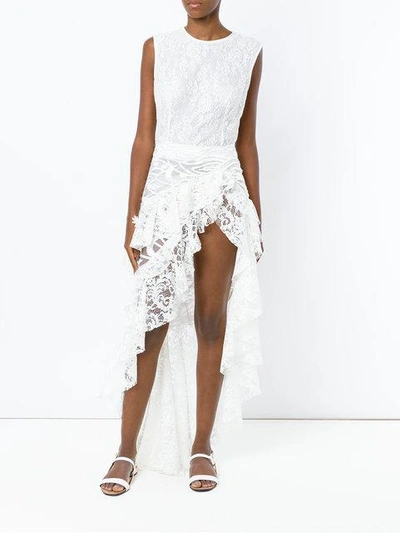 Shop Martha Medeiros Marilia Lace Mix Skirt In White