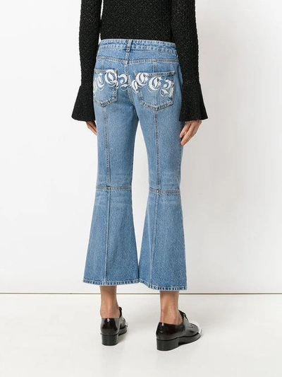 embroidered flared jeans