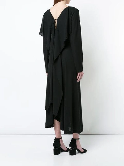 Shop Yohji Yamamoto Zip Front Maxi Dress In Black