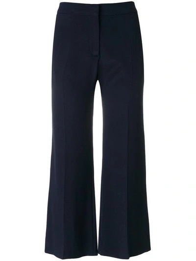 Shop Valentino Flared Trousers In Blue