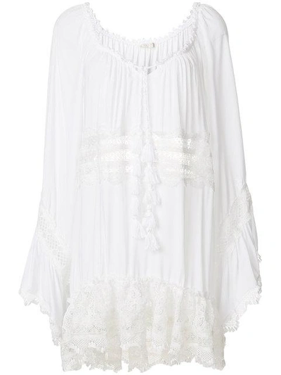 Shop Anjuna Perforated Beach Dress - White