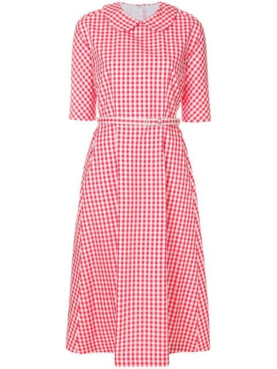 Shop Comme Des Garçons Comme Des Garçons Belted Vichy Dress - Red