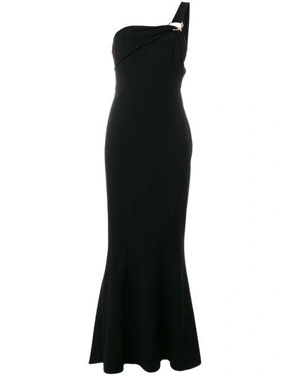 Shop Diane Von Furstenberg Fitted Asymmetric Dress In Black